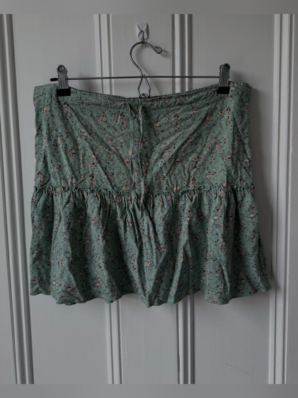 Brandy Melville Mint Green Floral Ruffled Mini Skirt
